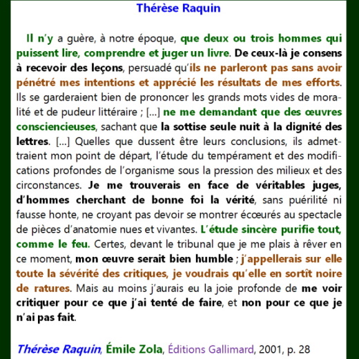 Thérèse Raquin, Émile Zola, Éditions Gallimard